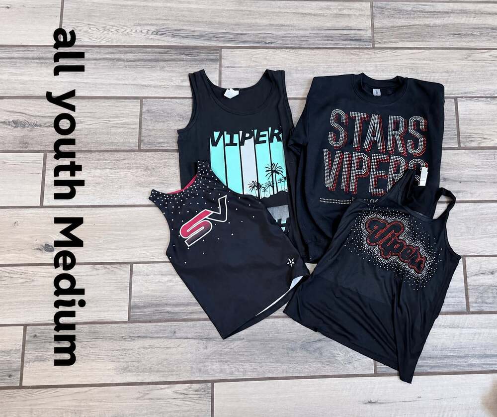 Youth Medium Stars Vipers Cheer Apparel Bundle (4-Piece Set)